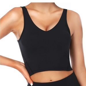 2 Women's Sports Bra Wirefree Padded Crop Top Size M